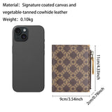 Royal Bagger Signature Coated Canvas & Vegetable-Tanned Cowhide Leather Short Wallet - RFID Blocking, Slim Bifold Coin Purse for Women, Retro & Simple Design 4201