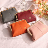 Royal Bagger RFID Blocking Coin Purse for Women, Fashion Kiss Lock Change Pouch, Genuine Leather Key & Card Holder 6120