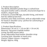 Royal Bagger Genuine Cow Leather Shoulder Handbag for Women, Cylinder Purse with Adjustable Strap, Fashion Women's Bag 3249