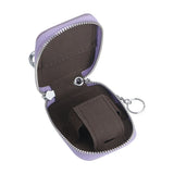 Royal Bagger Mini Portable Zipper Earphone Bags Genuine Leather Small Key Wallet with Keychain Fashion Simple Headphone Bag 2901