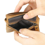 Royal Bagger Retro Unisex Short Wallets, Leather Credit Card Holder, Perfect Solid Color Flap Coin Purse for Daily Use 1686