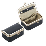 Royal Bagger Genuine Leather Jewelry Box, Mini Case for Rings, Necklaces & Earrings, Kiss Lock Coin Purse for Women 3203