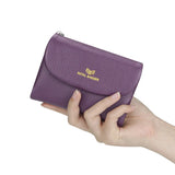 Royal Bagger RFID Blocking Women's Short Wallet Genuine Leather Multi-card Slots Card Holder Trifold Purse Magnetic Opening 2063