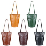 Royal Bagger Simple Shoulder Underarm Bags, Genuine Leather Versatile Casual Bucket Bag, Commuting Women's Handbag 1694