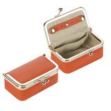 Royal Bagger Genuine Leather Jewelry Box, Mini Case for Rings, Necklaces & Earrings, Kiss Lock Coin Purse for Women 3203