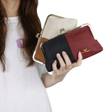 Royal Bagger RFID Blocking Genuine Leather Clutch Purse for Women, Elegant Evening Wallet with Kiss Lock, Phone Holder 2868