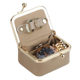 Big Size, Royal Bagger Genuine Leather Mini Jewelry Box, Ring & Necklace Storage, Retro Coin Purse with Kiss Lock for Women 4894