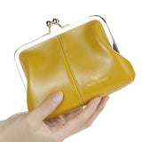 Royal Bagger Fashionable Genuine Leather RFID Blocking Women's Wallet with Kiss Lock, Card Slots and Zipper Coin Pocket 4120