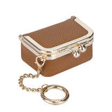 Royal Bagger Genuine Leather Mini Kiss Lock Coin & Jewelry Box, Removable Keychain, Storage for Rings, Earrings, Necklaces 2894