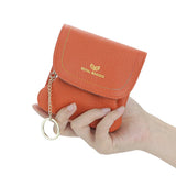 Royal Bagger Kiss Lock Coin Purse for Women RFID Simple Card Holder with Removable Keychain Genuine Leather Storage Bag 2622