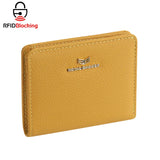 Royal Bagger RFID Short Wallets for Women Genuine Leather Multi-card Slots Card Holder Casual Coin Purse Bifold Wallet 2133