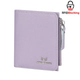 Royal Bagger RFID Blocking Genuine Leather Short Wallet for Women - Slim Bifold Coin Purse, Fashionable & Simple Design 3201