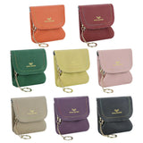 Royal Bagger Kiss Lock Coin Purse for Women RFID Simple Card Holder with Removable Keychain Genuine Leather Storage Bag 2622