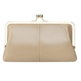 Royal Bagger RFID Genuine Leather Wallet for Women, Kiss Lock Clutch with Multi-Card Slots, Vintage Card Holder Purse 2468