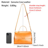 Royal Bagger Genuine Leather Women's Crossbody Bag, Fashion Vintage Large Capacity Handbags, with Two Shoulder Straps 1881