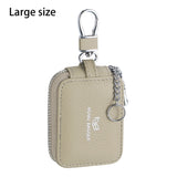 Royal Bagger Mini Earphone Bag Genuine Leather Zipper Key Wallet with Keychain, Portable Headphone Case for Men & Women 3901