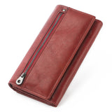 Royal Bagger Long Wallet Purse for Women Genuine Cow Leather RFID Blocking Wallets Card Holder Phone Pocket Purses Female Ladies