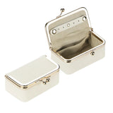 Royal Bagger Genuine Leather Jewelry Box, Mini Case for Rings, Necklaces & Earrings, Kiss Lock Coin Purse for Women 3203