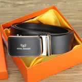 Royal Bagger Men's Genuine Leather Ratchet Belt for Dress & Casual Wear, Trim-to-Fit Design, Elegant Gift Box 01