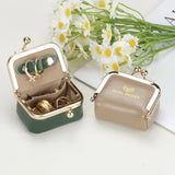 Small Size, Royal Bagger Retro Genuine Leather Mini Kiss Lock Coin Purse – Women's Jewelry Box for Earrings, Rings & More 3894
