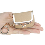 Royal Bagger Genuine Leather Mini Kiss Lock Coin & Jewelry Box, Removable Keychain, Storage for Rings, Earrings, Necklaces 2894