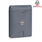 Royal Bagger Men's Genuine Leather Wallet RFID Card Holder Carbon Fiber Wallet Large Capacity Two Fold Wallet 3240