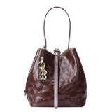 Royal Bagger Fashion Retro Bucket Bag for Women, Genuine Cowhide Leather Handbag, Elegant Shoulder Crossbody Purse 3266