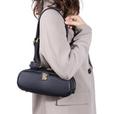 Royal Bagger Genuine Cow Leather Shoulder Handbag for Women, Cylinder Purse with Adjustable Strap, Fashion Women's Bag 3249