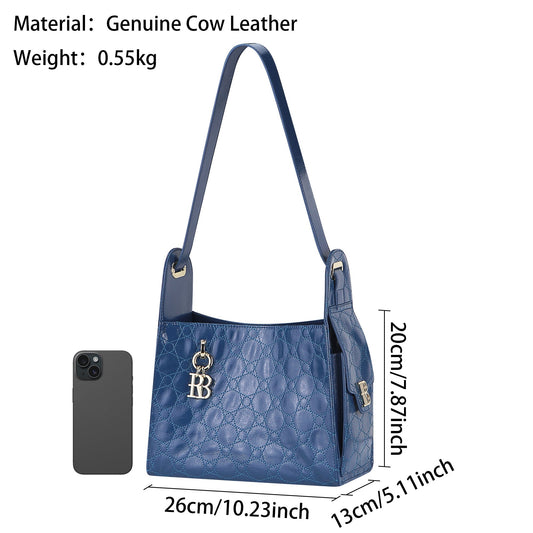 Royal Bagger Genuine Cow Leather Crossbody Bag for Women, Retro Fashion Underarm Shoulder Purse, Large Capacity 3268